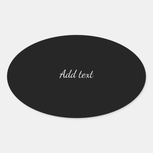 Sticker Ovale Minuit noir, texte blanc, modèle (Devant)