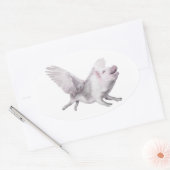 Sticker Ovale Miracles Possibilité Joy Flying Pigs When Pigs Fly (Enveloppe)