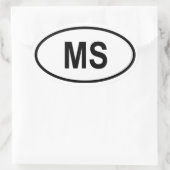 Sticker Ovale Mississippi "MS" (Sac)
