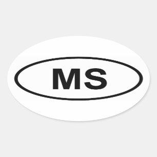 Sticker Ovale Mississippi "MS"