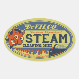 Sticker Ovale Mist de nettoyage à vapeur