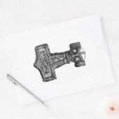 Sticker Ovale Mjolnir : Thor's Hammer (Enveloppe)