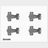 Sticker Ovale Mjolnir : Thor's Hammer (Feuille)