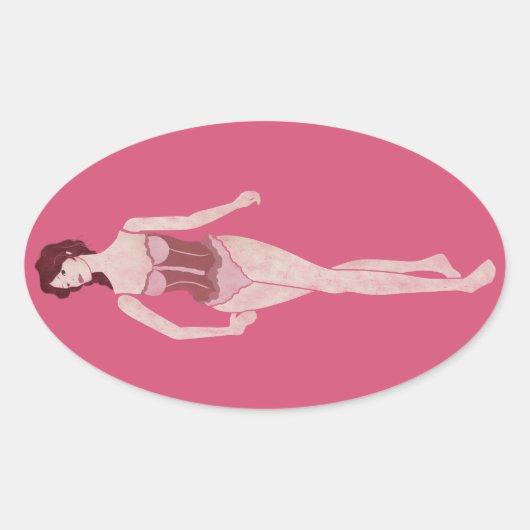Sticker Ovale m'lady mannequin (Devant)