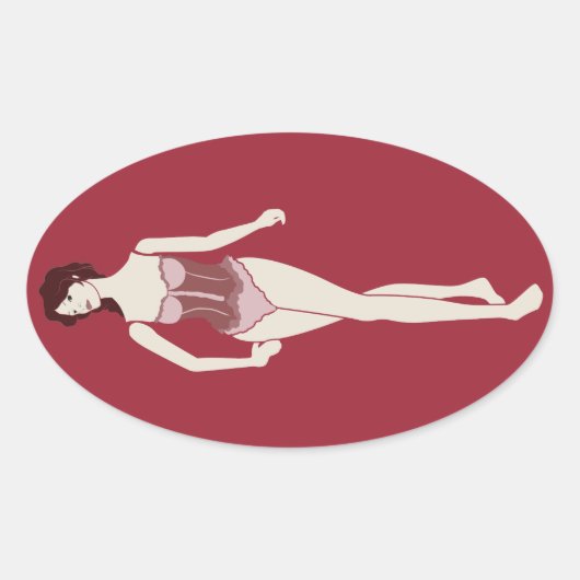 Sticker Ovale m'lady mannequin (Devant)