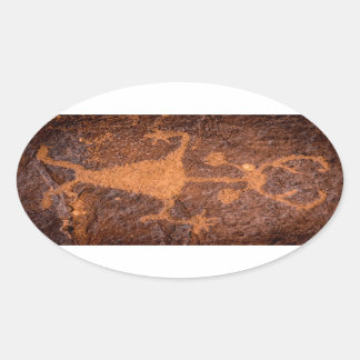 Sticker Ovale Moab Man Petroglyph Portrait - Utah