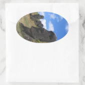 Sticker Ovale Moai à Rano Raraku, île de Pâques (Sac)