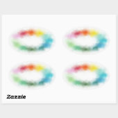 Sticker Ovale Modèle abstrait coloré moderne personnalisé vierge (Feuille)