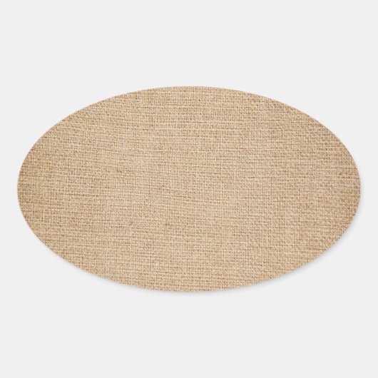Sticker Ovale Modèle - Arrière - plan Burlap (Devant)