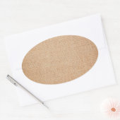 Sticker Ovale Modèle - Arrière - plan Burlap (Enveloppe)