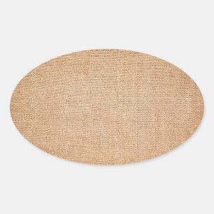 Sticker Ovale Modèle - Arrière - plan Burlap