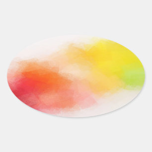Sticker Ovale Modèle d'art Abstrait moderne coloré personnalisé