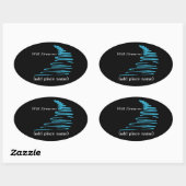 Sticker Ovale Modèle de paramètres de suppression de lignes_Wet  (Feuille)