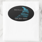 Sticker Ovale Modèle de paramètres de suppression de lignes_Wet  (Sac)