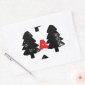Sticker Ovale Modèle de plantation d'un arbre (Enveloppe)