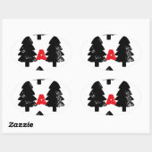 Sticker Ovale Modèle de plantation d'un arbre (Feuille)