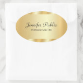 Sticker Ovale Modèle de script de glamour élegant or personnalis (Sac)