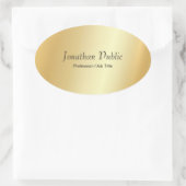 Sticker Ovale Modèle de script moderne Faux Gold personnalisé (Sac)