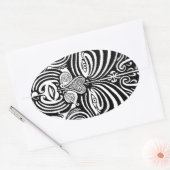 Sticker Ovale Modèle de tatouage tribal Maori Moko antique. (Enveloppe)