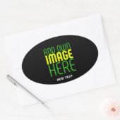 STICKER OVALE MODÈLE DE TEXTE D'IMAGE NOIRE SIMPLE ET MODERNE (Enveloppe)