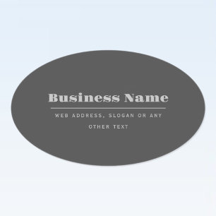 Sticker Ovale Modèle de texte rétro-moderne modifiable   Gris ch