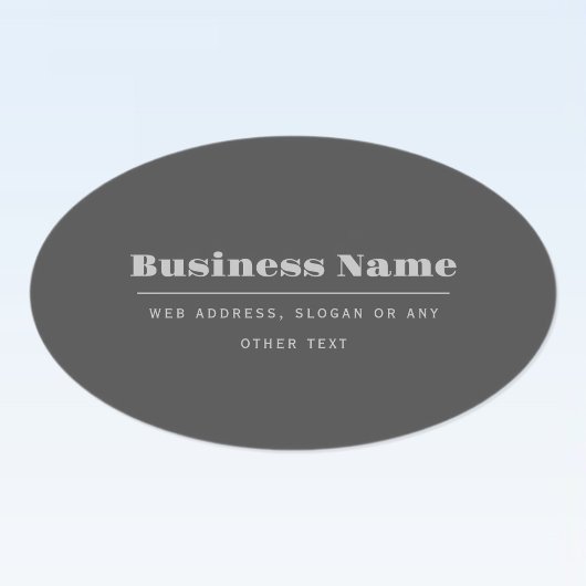 Sticker Ovale Modèle de texte rétro-moderne modifiable | Gris ch