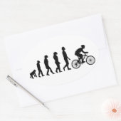 Sticker Ovale Modèle d'évolution humaine du cyclisme moderne (Enveloppe)