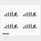 Sticker Ovale Modèle d'évolution humaine du cyclisme moderne (Feuille)