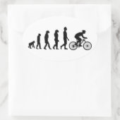 Sticker Ovale Modèle d'évolution humaine du cyclisme moderne (Sac)