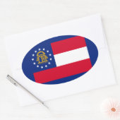 Sticker Ovale Modèle du drapeau de l'État de Géorgie (Enveloppe)