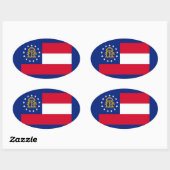 Sticker Ovale Modèle du drapeau de l'État de Géorgie (Feuille)
