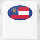 Sticker Ovale Modèle du drapeau de l'État de Géorgie (Sac)