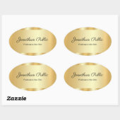 Sticker Ovale Modèle Glamour Écriture Manuscrite Élégante Or (Feuille)