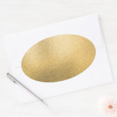 Sticker Ovale Modèle noir or Faux huile texturée (Enveloppe)