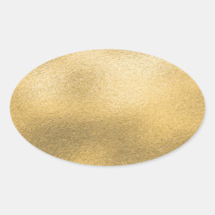 Sticker Ovale Modèle noir or Faux huile texturée