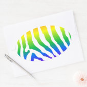 Sticker Ovale Modèle Rainbow Zebra (Enveloppe)