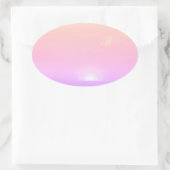 Sticker Ovale Modèle rose violet du coucher de soleil moderne (Sac)