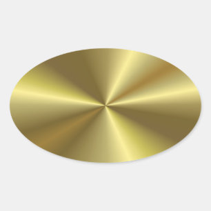 Sticker Ovale Modèle vide de style métallisé or tendance élégant