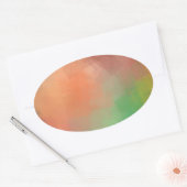 Sticker Ovale Modèle vierge d'art abstrait élégant moderne perso (Enveloppe)