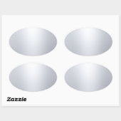 Sticker Ovale Modèle vierge d'aspect argenté élégant et tendance (Feuille)