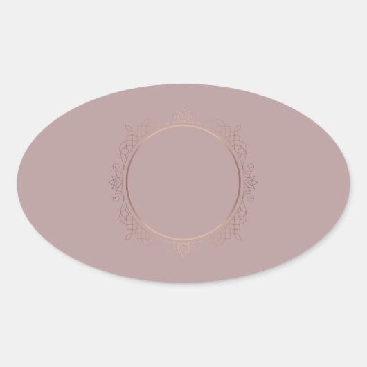 Sticker Ovale Modèle vierge élégant rose gold à personnaliser (Devant)
