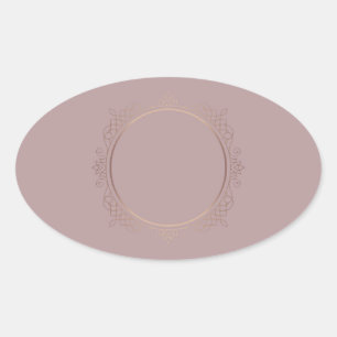 Sticker Ovale Modèle vierge en or rose créatif Ajoutez votre tex