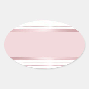Sticker Ovale Modèle vierge en or rose élégant moderne tendance