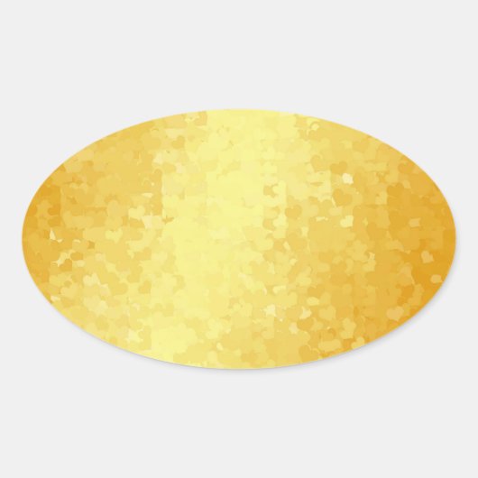 Sticker Ovale Modèle vierge glamour or cœurs (Devant)