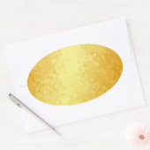 Sticker Ovale Modèle vierge glamour or cœurs (Enveloppe)