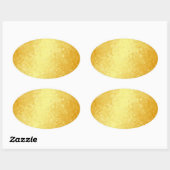 Sticker Ovale Modèle vierge glamour or cœurs (Feuille)