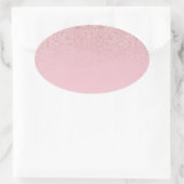 Sticker Ovale Modèle vierge pailleté or rose moderne élégant (Sac)