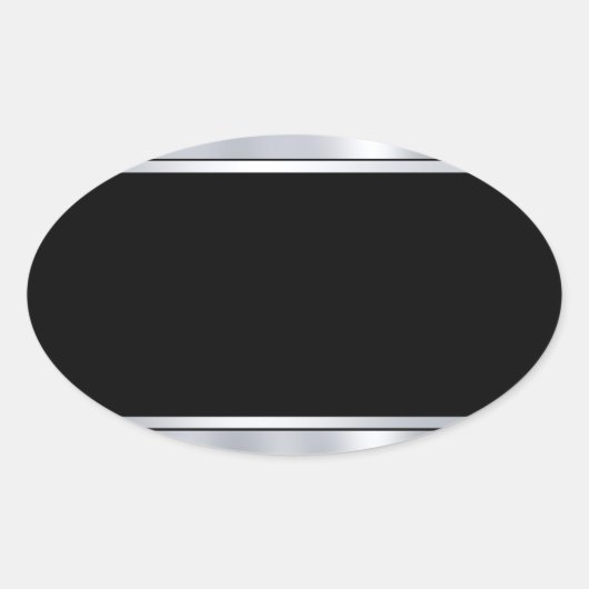 Sticker Ovale Modèle vierge personnalisable Faux argent noir (Devant)