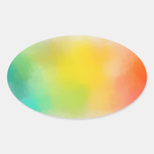Sticker Ovale Modèle vierge personnalisé abstrait coloré bleu ve