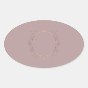 Sticker Ovale Modèle vierge rose gold tendance Ajoutez votre tex